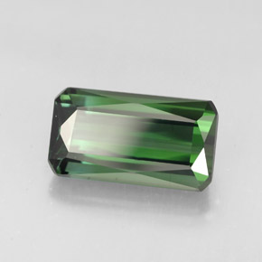 Tourmaline vert naturelle taille émeraude, 2,82 ct, VVS