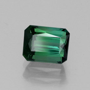 Tourmaline vert naturelle taille émeraude, 1,14 ct, VVS