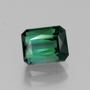 Tourmaline vert naturelle taille émeraude, 1,14 ct, VVS