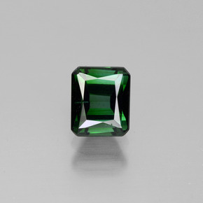 Tourmaline vert naturelle taille émeraude, 1,23 ct, VVS