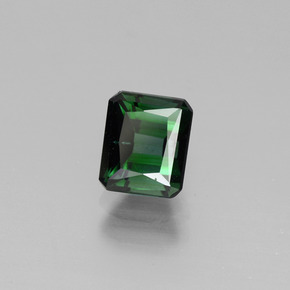 Tourmaline vert naturelle taille émeraude, 1,23 ct, VVS