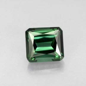 Tourmaline vert naturelle taille émeraude, 2,08 ct, VVS