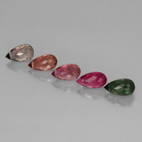 Achetez naturel ct multicolore tourmaline gems, briolette, en provenance mozambique chez gemselect. en stock, livraison internationale!