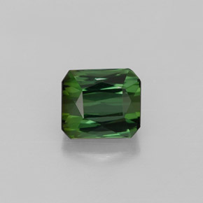 Tourmaline vert naturelle taille émeraude, 1,47 ct, VVS