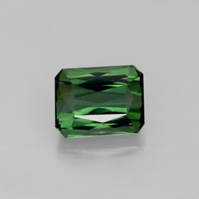 Tourmaline vert naturelle taille émeraude, 1,53 ct, VVS