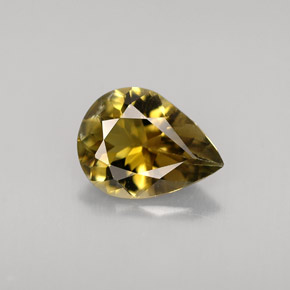 Tourmaline jaune naturelle en forme de poire, 0,87 ct, VVS