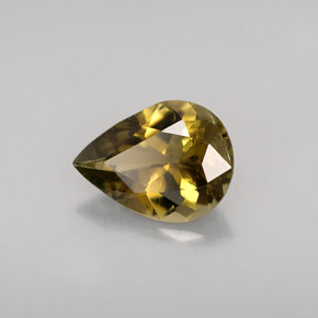 Tourmaline jaune naturelle en forme de poire, 0,87 ct, VVS