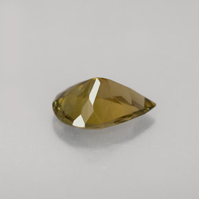 Tourmaline jaune naturelle en forme de poire, 0,87 ct, VVS
