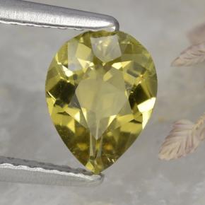 Tourmaline jaune naturelle en forme de poire, 0,85 ct, VVS-VS