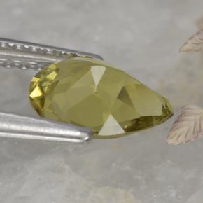 Tourmaline jaune naturelle en forme de poire, 0,85 ct, VVS-VS