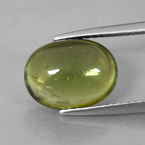 Tourmaline vert naturelle coupe ovale, 3,45 ct, transparent