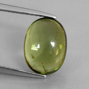 Tourmaline vert naturelle coupe ovale, 3,45 ct, transparent