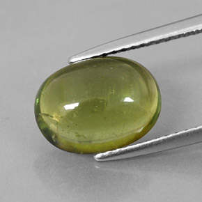 Tourmaline vert naturelle coupe ovale, 3,45 ct, transparent