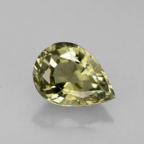 Tourmaline vert naturelle en forme de poire, 1,18 ct, VVS
