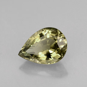 Tourmaline vert naturelle en forme de poire, 1,18 ct, VVS