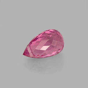 Tourmaline rose naturelle briolette, 0,95 ct, VVS-VS