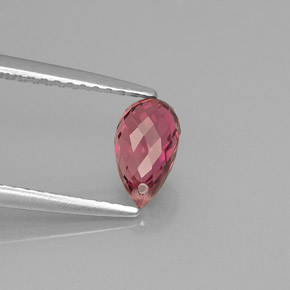 Tourmaline rose naturelle briolette, 0,88 ct, VVS-VS