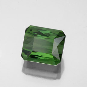Tourmaline vert naturelle taille émeraude, 2,34 ct, VVS