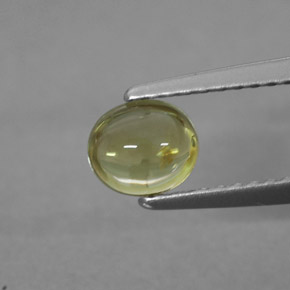 Tourmaline jaune naturelle coupe ovale, 0,62 ct, transparent
