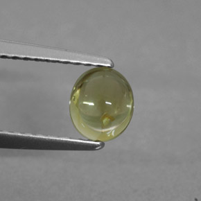 Tourmaline jaune naturelle coupe ovale, 0,62 ct, transparent