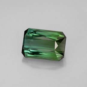 Tourmaline vert naturelle taille émeraude, 1,74 ct, VVS-VS