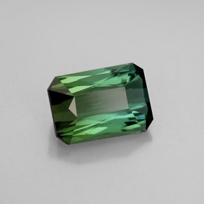 Tourmaline vert naturelle taille émeraude, 1,74 ct, VVS-VS