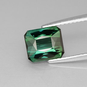 Tourmaline vert naturelle taille émeraude, 2,04 ct, VS