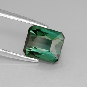 Tourmaline vert naturelle taille émeraude, 2,04 ct, VS
