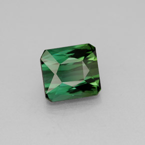 Tourmaline vert naturelle taille émeraude, 1,98 ct, VVS-VS