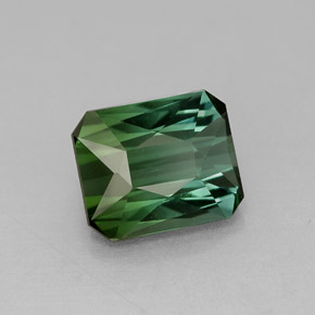 Tourmaline vert naturelle taille émeraude, 1,51 ct, VVS-VS