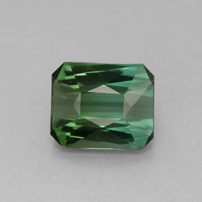 Tourmaline vert naturelle taille émeraude, 1,51 ct, VVS-VS