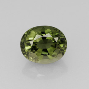 Tourmaline vert naturelle coupe ovale, 1,37 ct, VVS-VS