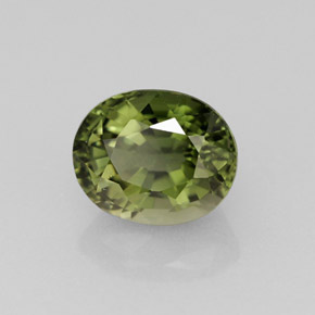 Tourmaline vert naturelle coupe ovale, 1,37 ct, VVS-VS