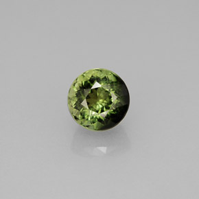 Tourmaline vert naturelle coupe roude, 1,45 ct, VVS