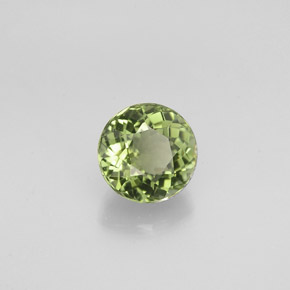 Tourmaline vert naturelle coupe roude, 0,90 ct, VVS