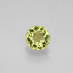 Tourmaline jaune naturelle coupe roude, 0,78 ct, VVS