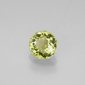 Tourmaline jaune naturelle coupe roude, 0,78 ct, VVS
