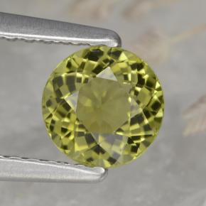Tourmaline jaune naturelle coupe roude, 0,72 ct, VVS-VS