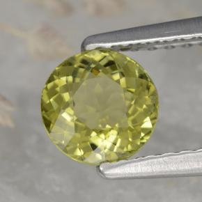Tourmaline jaune naturelle coupe roude, 0,72 ct, VVS-VS