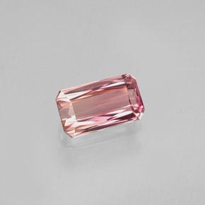 Tourmaline rose naturelle taille émeraude, 0,89 ct, VVS