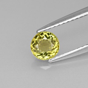 Tourmaline jaune naturelle coupe roude, 0,53 ct, VS