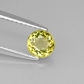 Tourmaline jaune naturelle coupe roude, 0,53 ct, VS
