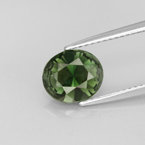 Tourmaline vert naturelle coupe ovale, 1,76 ct, VVS