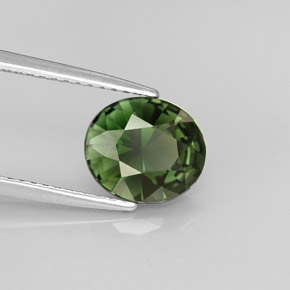 Tourmaline vert naturelle coupe ovale, 1,76 ct, VVS