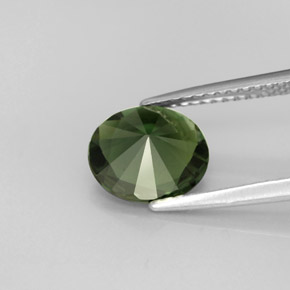 Tourmaline vert naturelle coupe ovale, 1,76 ct, VVS