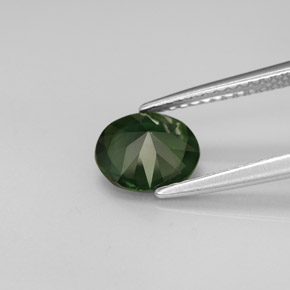 Tourmaline vert naturelle coupe ovale, 1,09 ct, VVS-VS