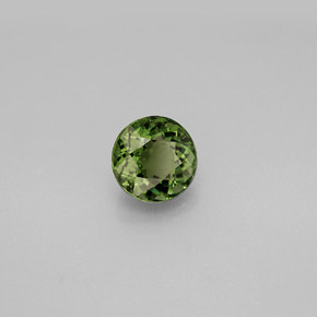 Tourmaline vert naturelle coupe roude, 1,23 ct, VVS