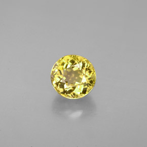 Tourmaline jaune naturelle coupe roude, 1,11 ct, VS