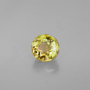 Tourmaline jaune naturelle coupe roude, 1,11 ct, VS