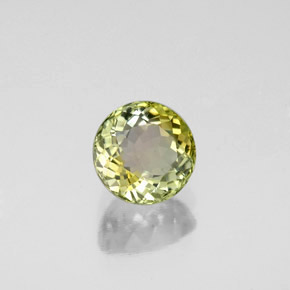 Tourmaline vert naturelle coupe roude, 0,91 ct, VVS